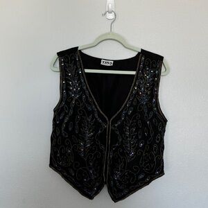 VGUC Vintage sequined beaded vest